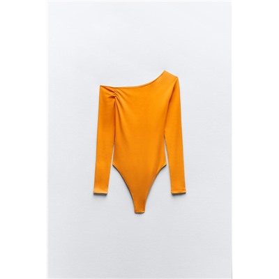 ASYMMETRIC DRAPED BODYSUIT
