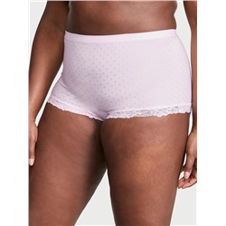 Seamless Lace-Trim Boyshort Panty