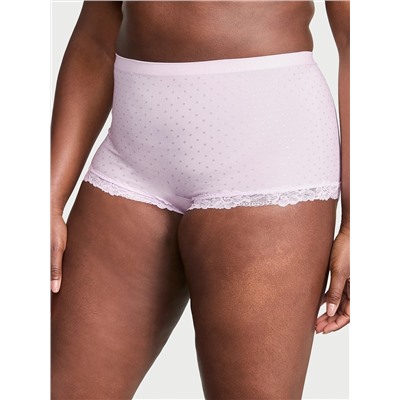 Seamless Lace-Trim Boyshort Panty