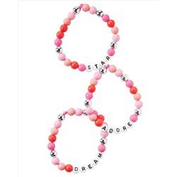 3-Pack Beaded Slogan Bracelets