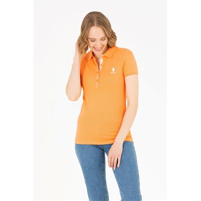 Kadın Turuncu Basic Polo Yaka Tişört