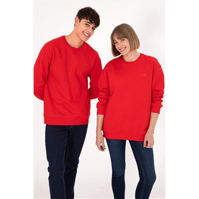 Erkek Kırmızı Basic Sweatshirt