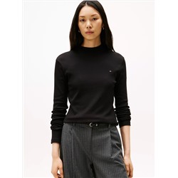 Mockneck Stretch Knit Top