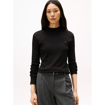Mockneck Stretch Knit Top