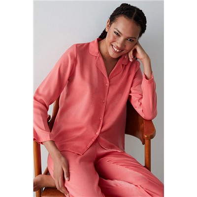 Penti Rosy Saten Gömlek Pantolon Pijama Takımı PNTRB3MM23SK-RE12