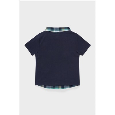 Kurzarmshirt - Bio-Baumwolle - 2-in-1-Look