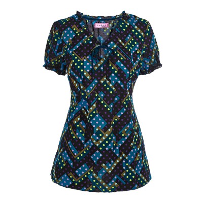 koi Scrubs Abstract Origami Print Top