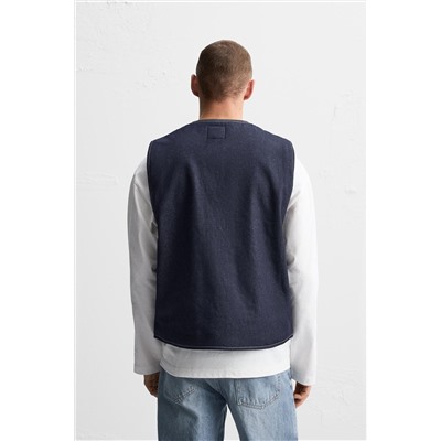 CHALECO DENIM COSTURAS