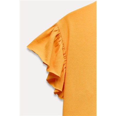 COTTON T-SHIRT WITH RUFFLES