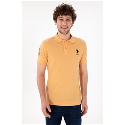 Erkek Slim Fit Polo Yaka Turuncu Basic Tişört