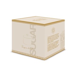 Сахарница, 10 см, 300 мл, фарфор N, белая, с золотистым орнаментом, Golden, 63265