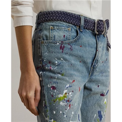 Lauren Ralph Lauren Women's Print Boyfriend Tapered Ankle Jeans