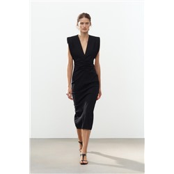 ZW COLLECTION MIDI DRESS WITH PADDED SHOULDERS