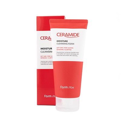FarmStay Ceramide Moisture Cleansing Foam Увлажняющая очищающая пенка с керамидами 180мл