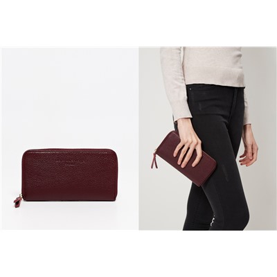 Cartera de piel Pely Burdeos