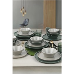 Keramika Mat Gri - Mat Yeşil Nordıc Yemek Takımı 6 Kişilik 24 Parça TY039124FX90A000000MAET000