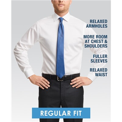 Eagle Men's Big & Tall Classic-Fit Stretch Collar Non-Iron White Solid Dress Shirt