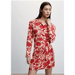 Vestido cruzado floral -  Mujer | MANGO OUTLET España