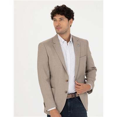 Açık Kahverengi Ekstra Slim Fit Spor Ceket
