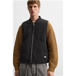 CHALECO DENIM COMBINADO