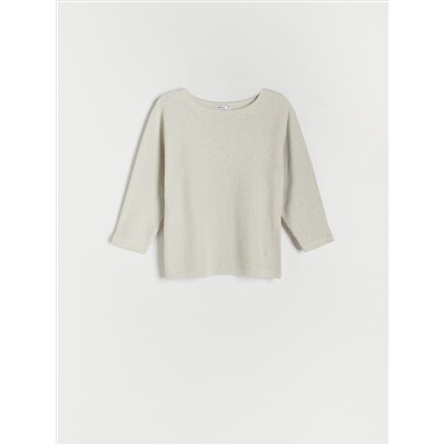 Bluse aus Jersey mit metallisiertem Mischgarn
