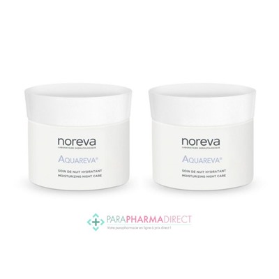 Noreva Aquareva Soin de Nuit Hydratant Peaux Déshydratées 2x50mlLot  × 2
