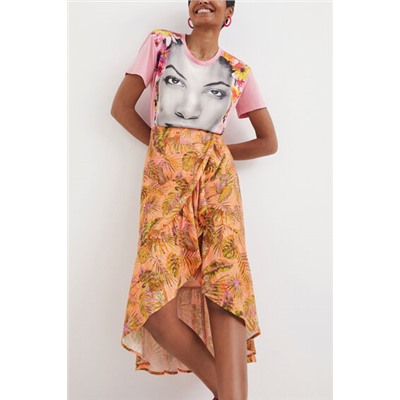 Falda de volantes tropical