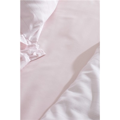 Julien King Size %100 Pamuk Fırfırlı Nevresim Takımı - Pudra
