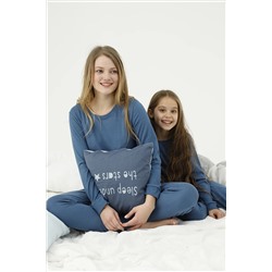 Siyah İnci Indigo Alt-üst Polar Pijama Takım 22278267