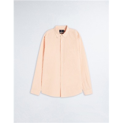 Popeline Striped Shirt, Men, Light Orange