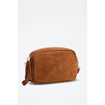 Bandolera de piel Gaby Camel