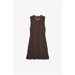 CROCHET KNIT MINI DRESS