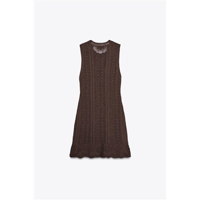 CROCHET KNIT MINI DRESS