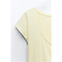 SLUB KNIT CROPPED T-SHIRT