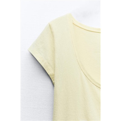 SLUB KNIT CROPPED T-SHIRT