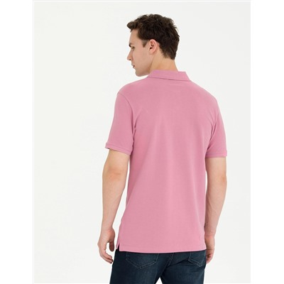Gül Kurusu Slim Fit Polo Yaka Basic Tişört