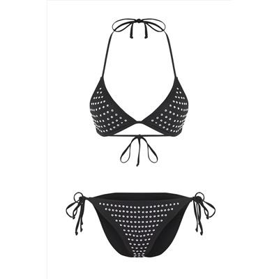 TRENDYOLMİLLA Siyah Üçgen Normal Bel Regular Bikini Takımı TBESS25BT00164