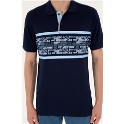 Erkek Regular Fit Polo Yaka Lacivert Tişört