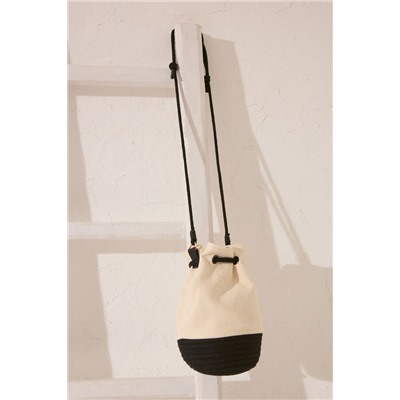 Bolso mediano canva y cuerda