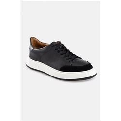 Avva Erkek Siyah %100 Deri Esnek Taban Sneaker Ayakkabı A31y8070 A31Y8070