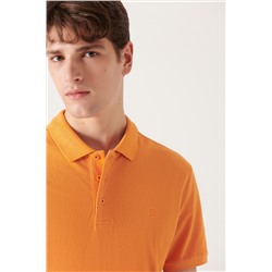 Turuncu %100 Pamuk Serin Tutan Polo Yaka T-Shirt