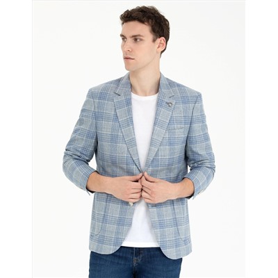 Açık Lacivert Slim Fit Ceket