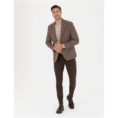 Kahverengi Slim Fit Ceket