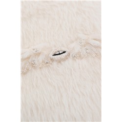 Abrigo de alpaca y lana Crudo
