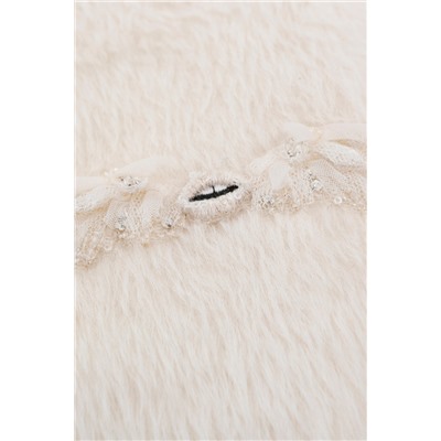 Abrigo de alpaca y lana Crudo