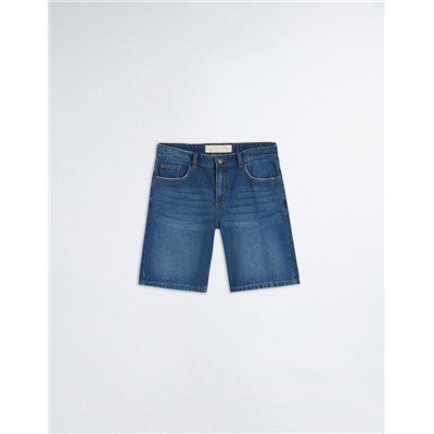 Straight Fit Denim Shorts, Men, Light Blue