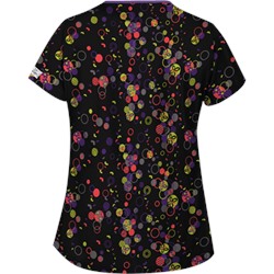 UA Circle Of Zenergy Black Print Scrub Top