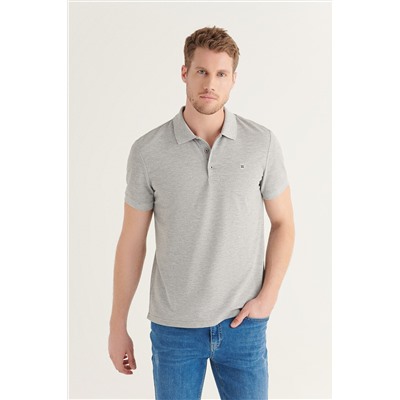 Gri %100 Pamuk Serin Tutan Polo Yaka T-Shirt