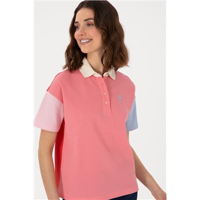 Kadın Pembe Polo Yaka Tişört
