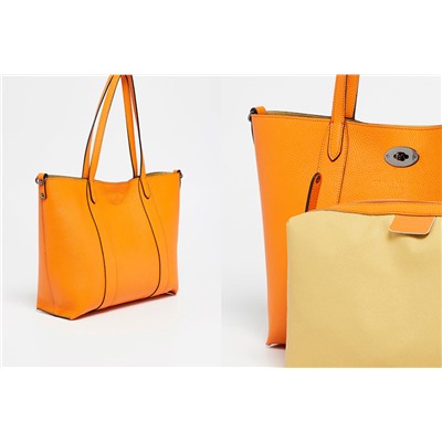 Bolso y neceser de piel Elis Naranja